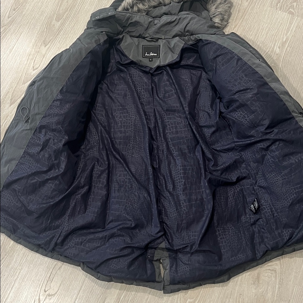 Sam Edelman Charcoal Hooded Puffer Jacket - Picture 5 of 6